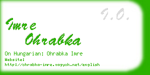 imre ohrabka business card